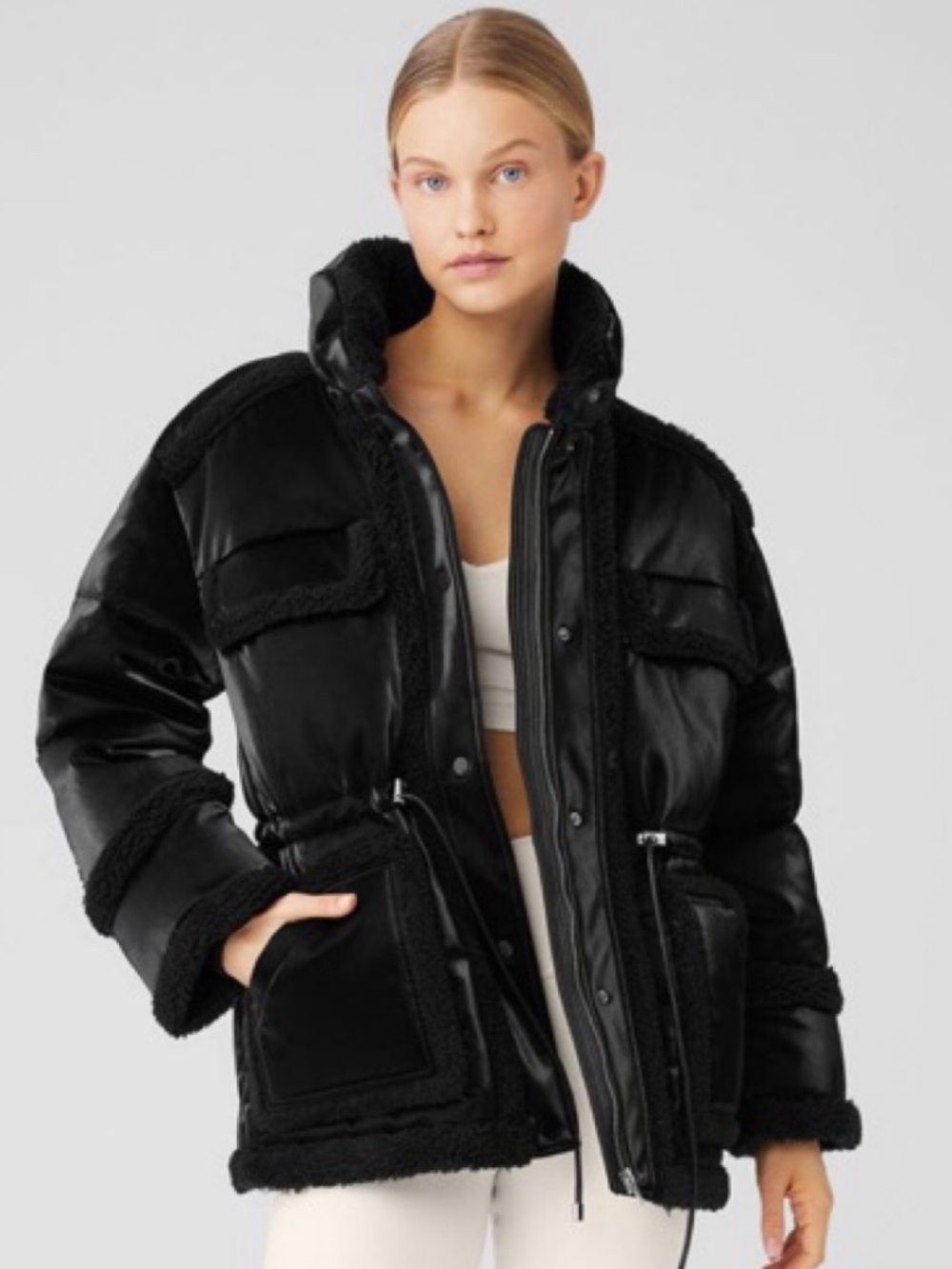 Alo ice breaker puffer jacket black XS